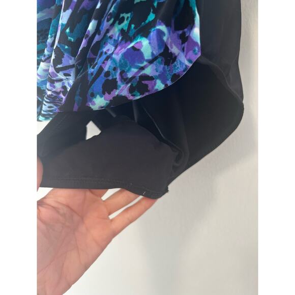 MagicSuit One Piece Swimsuit Wrap Style Blue & Black Size 12 - Picture 6 of 9